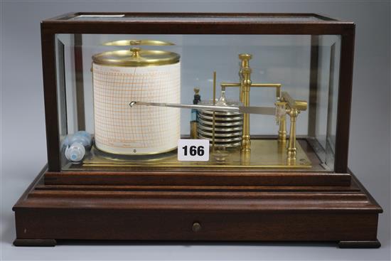 A mahogany cased barograph